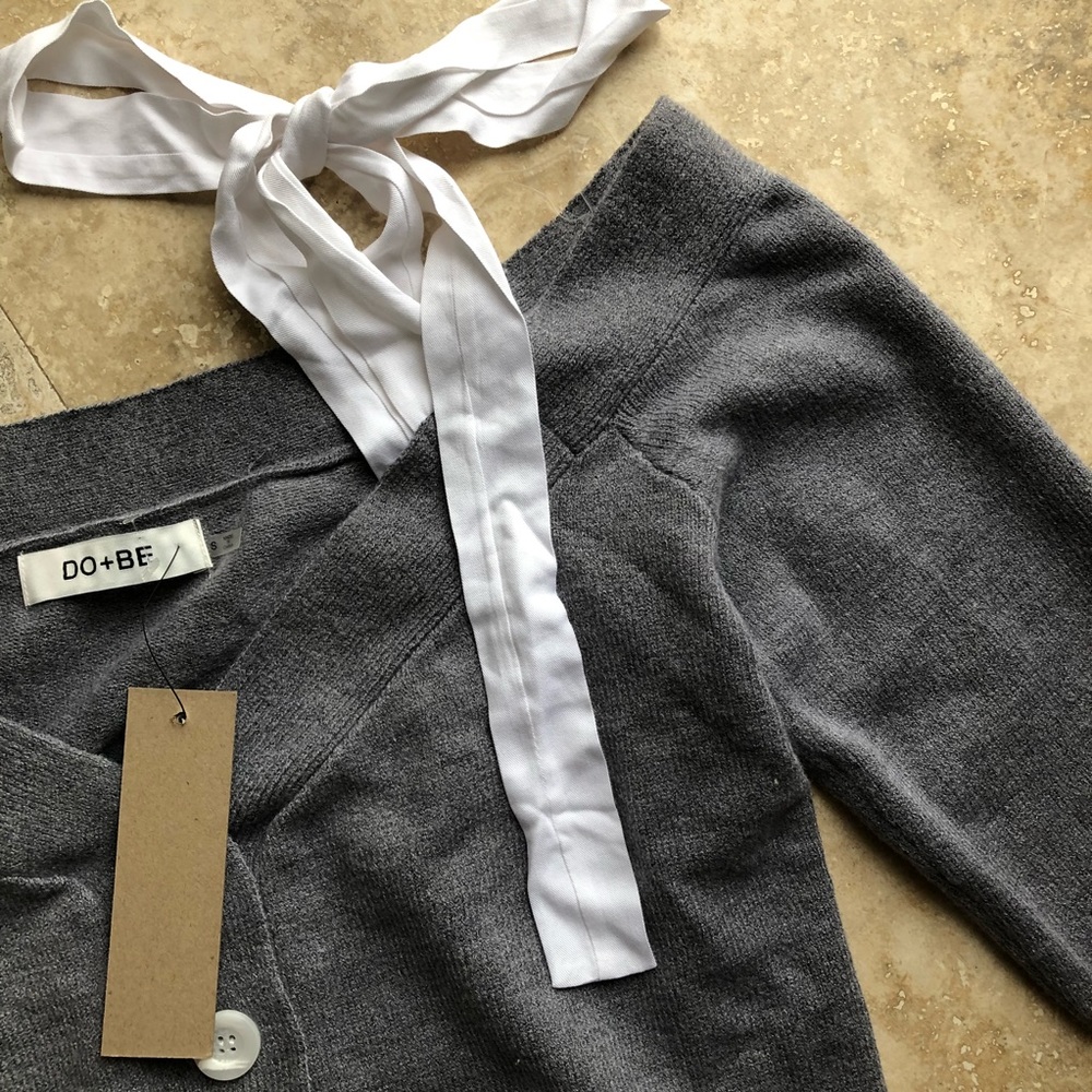 🆕Tie Sleeve Off Shoulder Cardigan - Picture 5 of 5